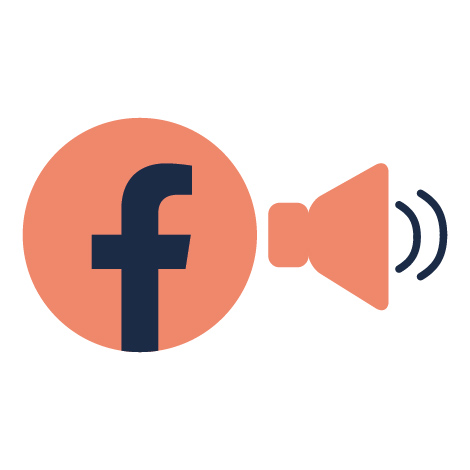 Facebook logó egy megafonnal